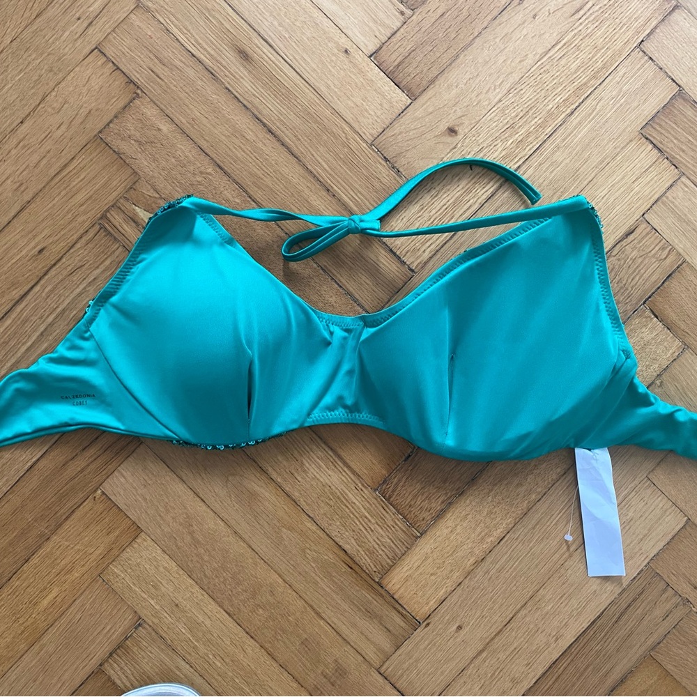 Calzedonia Green Sequin Bralette top Verde XL NWOT 90B/85 C/80D - Picture 3 of 9